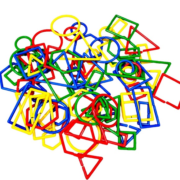Geometric Connecting Links Kids Math Skill Manipulative Home or School - Picture 1 of 3
